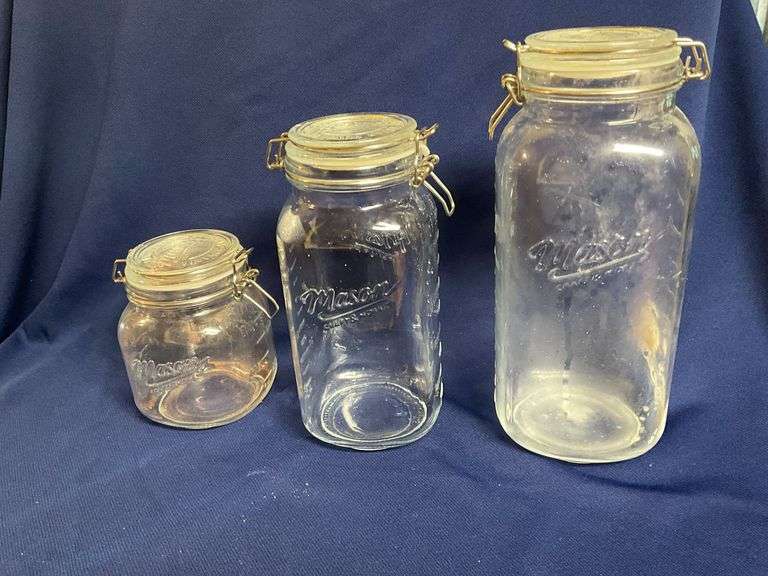 Mason glass canisters with bail lids image
