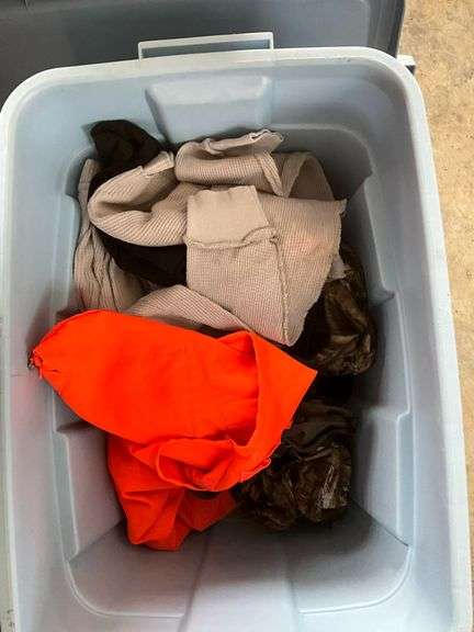 Leather gloves, camo clothing, vest, etc.