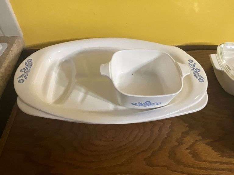 Blue Cornflower Corning Ware pieces