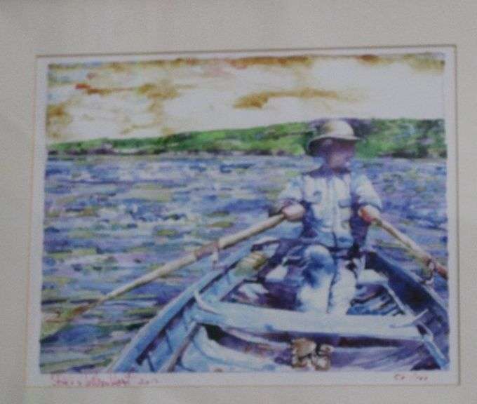 Framed and matted print, 16 1/2" W x 13 1/4" T