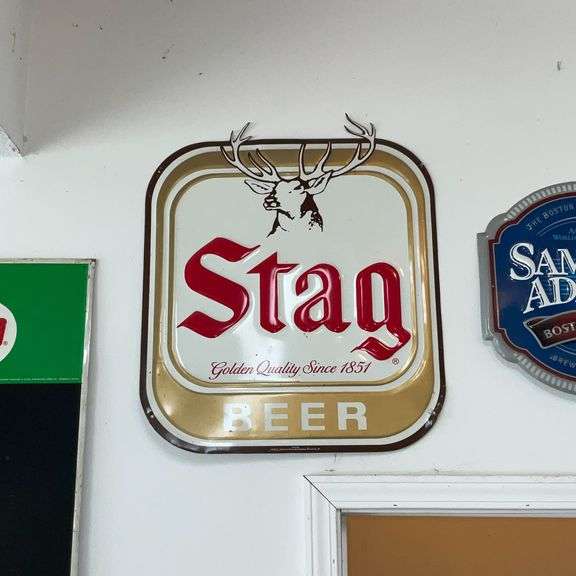 Stag beer metal sign