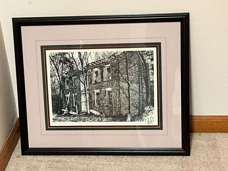 Framed and matted print, artist signed by John Stoeckley