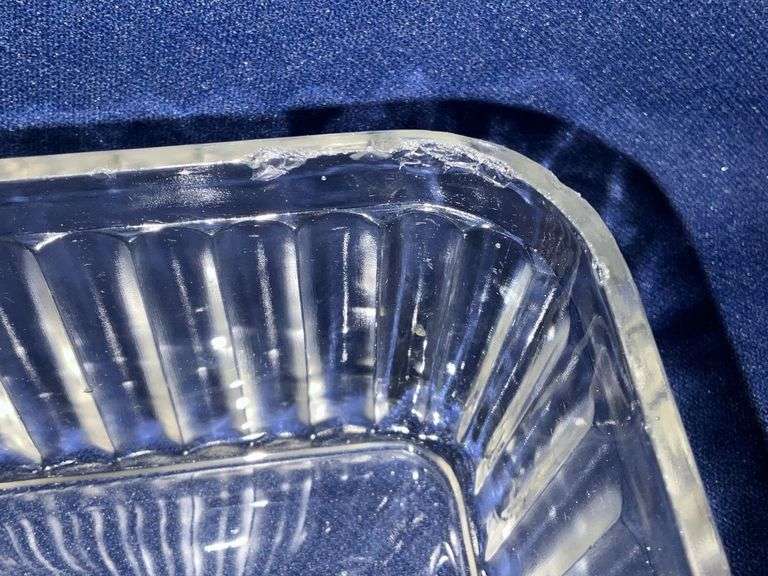 Vintage clear glass refrigerator dish with lid