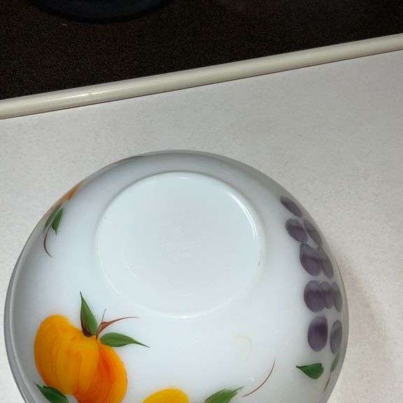 Fire King Anchor Hocking white bowl hand decorated