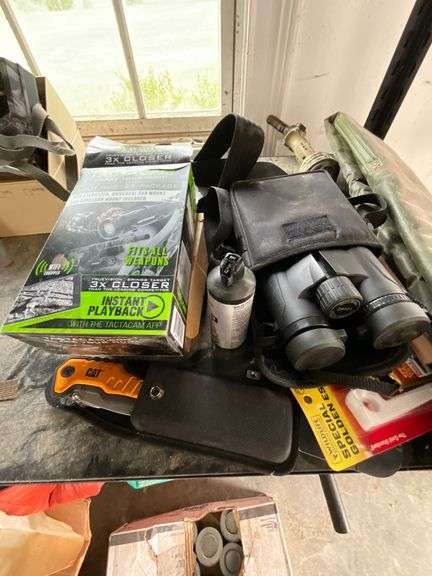 Shooting stick, CAT multi-tool, soft-sided gun case, turkey call
