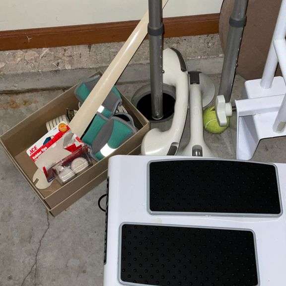 Walker, grab bars, swivel seat, etc.