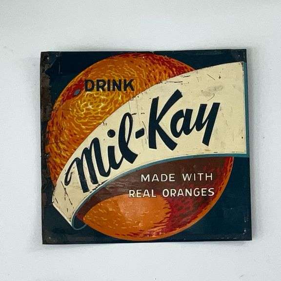 Drink Mil-Kay metal sign