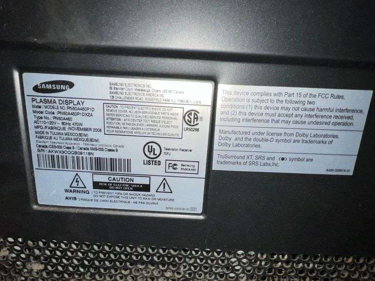 Samsung 50" plasma television and wall bracket