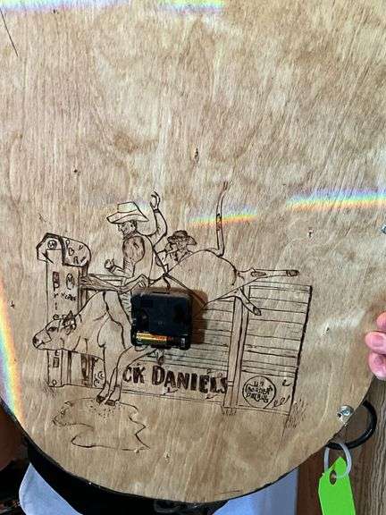 Horse hames and handmade wood burned clock