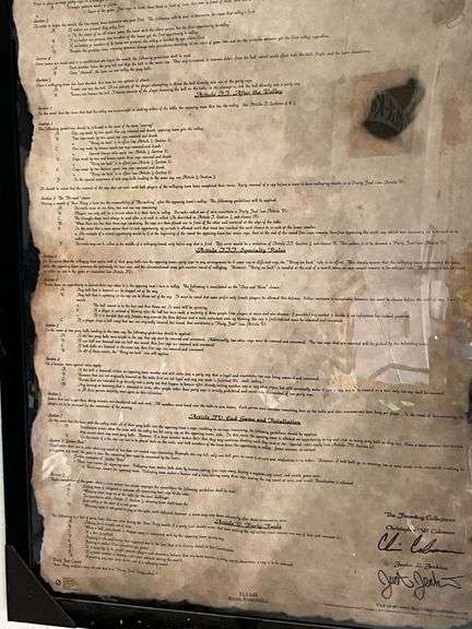Framed Collegiate Beer Pong Constitution