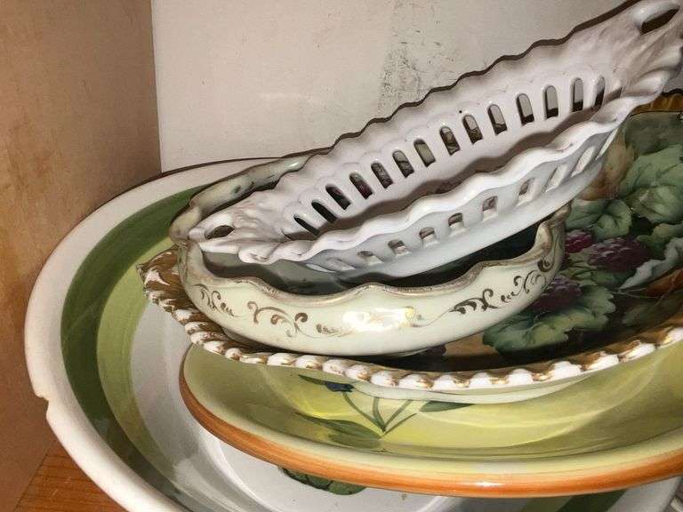 3 shelves of assorted kitchenware