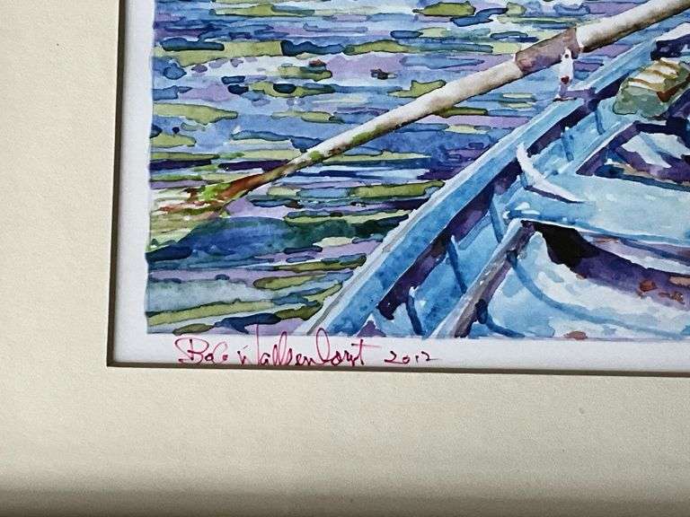 Framed and matted print, 16 1/2" W x 13 1/4" T