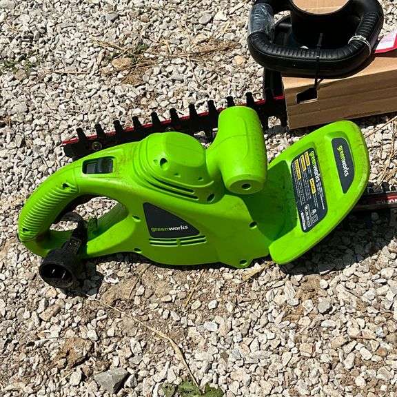 Craftsman 20" electric hedge trimmer, Green Works 18" electric hedge trimmer