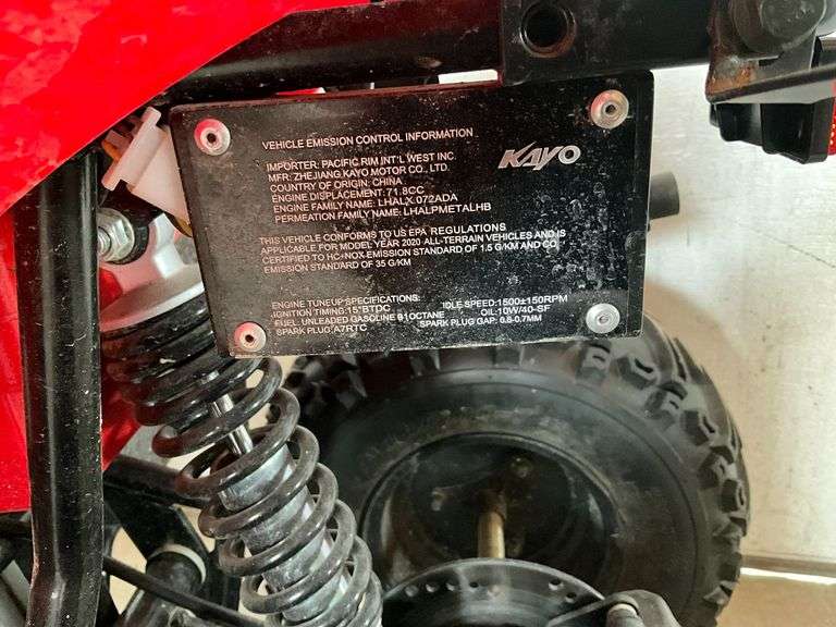 2020 Fox Kayo mini 4-wheeler gas-powered for 6 years or older