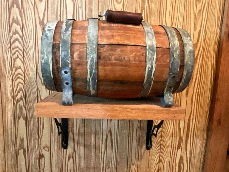 Wooden keg 17 1/2" W x 10" T x 9" D image
