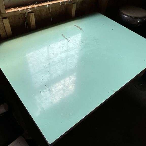 Table with metal base