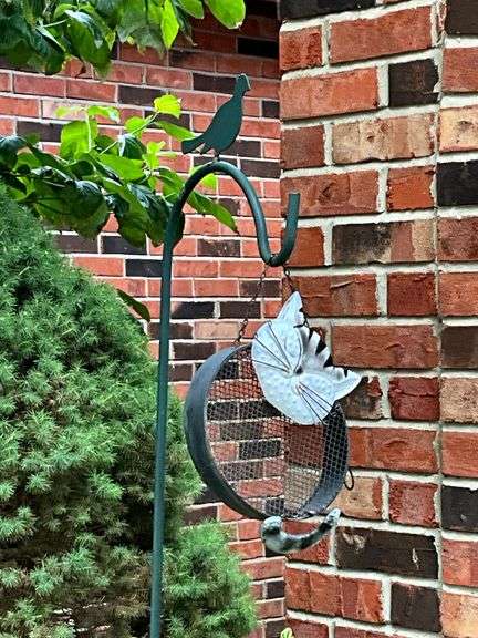 Shephard's hook with bird feeder