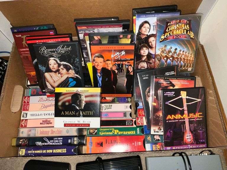 DVD and VHS movies, Insignia 7" LCD monitor and player, RCA DVD player
