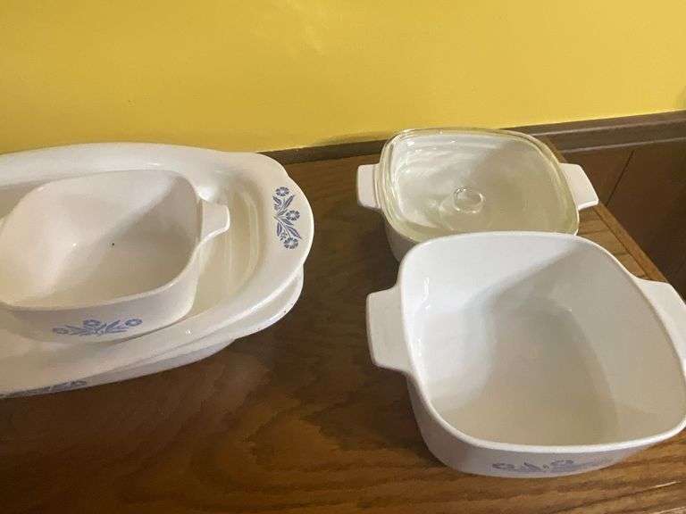 Blue Cornflower Corning Ware pieces