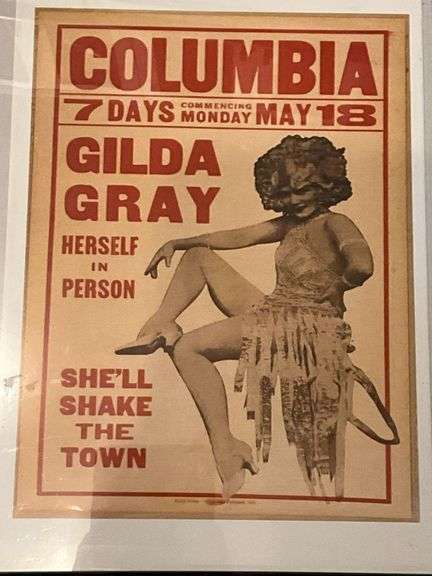 Columbia Gilda Gray Herself in Person framed poster