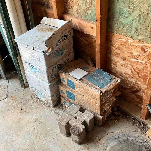 12x12 and 4x4 ceramic tile, PVC pipe