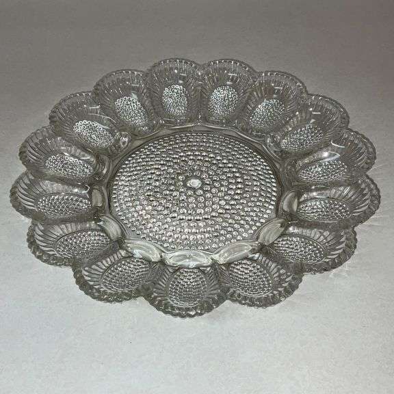 Clear glass egg plate