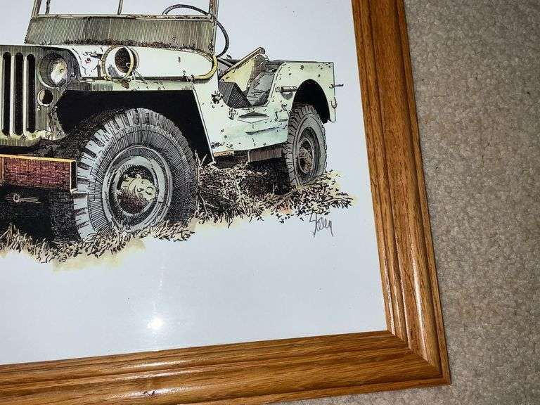 Framed "Willy's" print by John B. Stoeckley