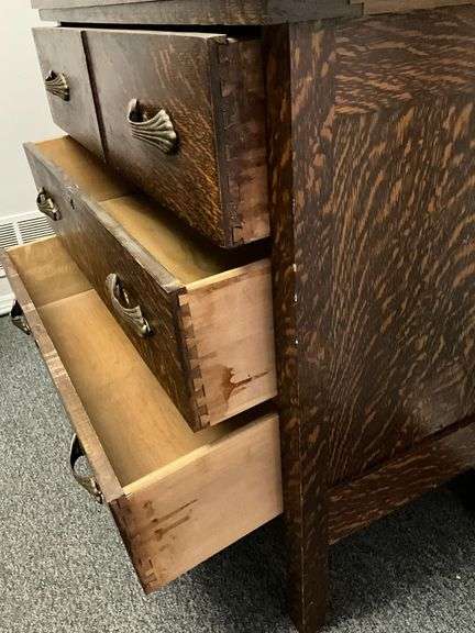 Vintage wood dresser, dovetail drawers, some wear