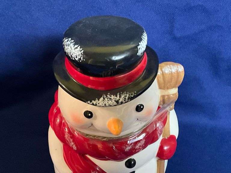 Holiday Time Snowman cookie jar