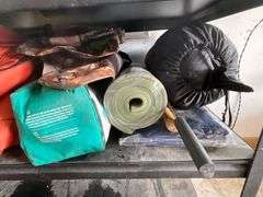 Sleeping bags, mat, machete, tent, etc.