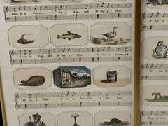 Framed "The Musical Alphabet" Ethan Allen