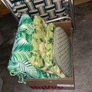 Folding lounger, lawn chairs, cushions, etc.