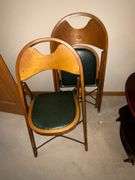 Pair of Solid Kumfort wooden folding chairs
