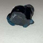 Fenton Glass hand decorated cat with tag