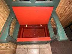 Hall tree with bench, storage and mirror