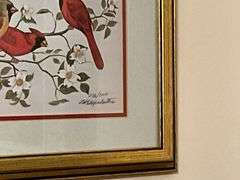 Cardinals by Schaperkotter, 1984, No. 236/300, framed and matted 11 1/2" x 9 1/2"