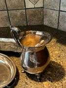 Silverplate items, 9" T pitcher, trays