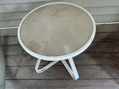Glass top patio side table