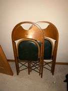 Pair of Solid Kumfort wooden folding chairs