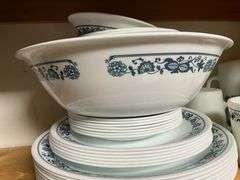 Corelle & Pyrex Old Town Blue dinnerware