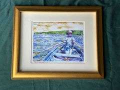 Framed and matted print, 16 1/2" W x 13 1/4" T