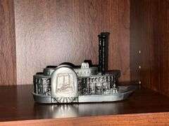 Riverboat bank with money