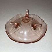 Three-footed pink candy dish