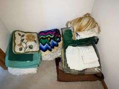 Afghans, pillow cases, throw pillows, blankets