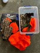 NIB head & face gear, gloves, etc. in tote
