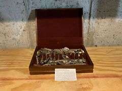 Godinger sliver plated flatware in wooden box.