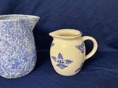 Spongeware pitcher 8 1/2" T