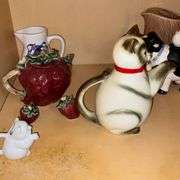 Teapots, pitchers, strawberry salt & pepper