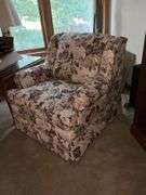 Floral upholstered armchair