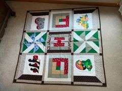 Machine quilted panel wall hanging